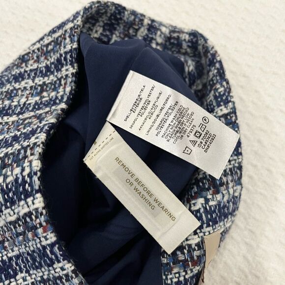 Loft Petite Women’s/Juniors Preppy Light Academia Blue Tweed Mini Skirt 0P - Picture 6 of 6